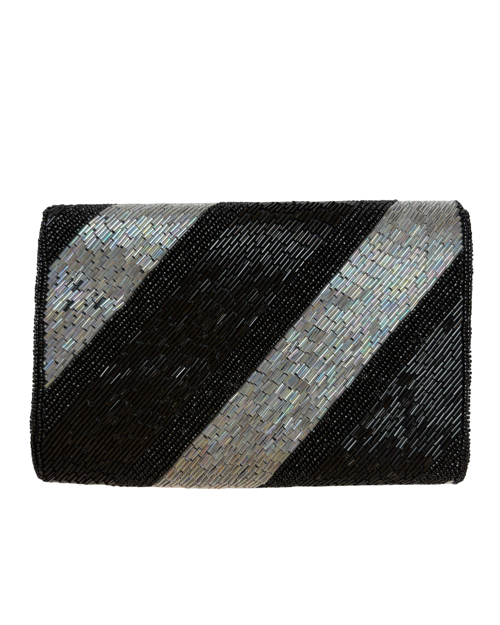 Geantă de seară cu margele negre si albe