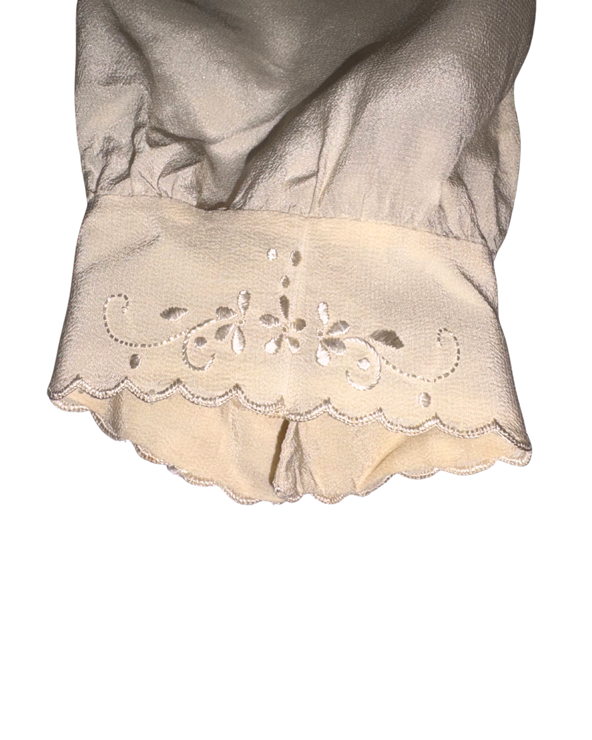 Camasa Vintage din Matase Brodata pe guler, piept si mansete