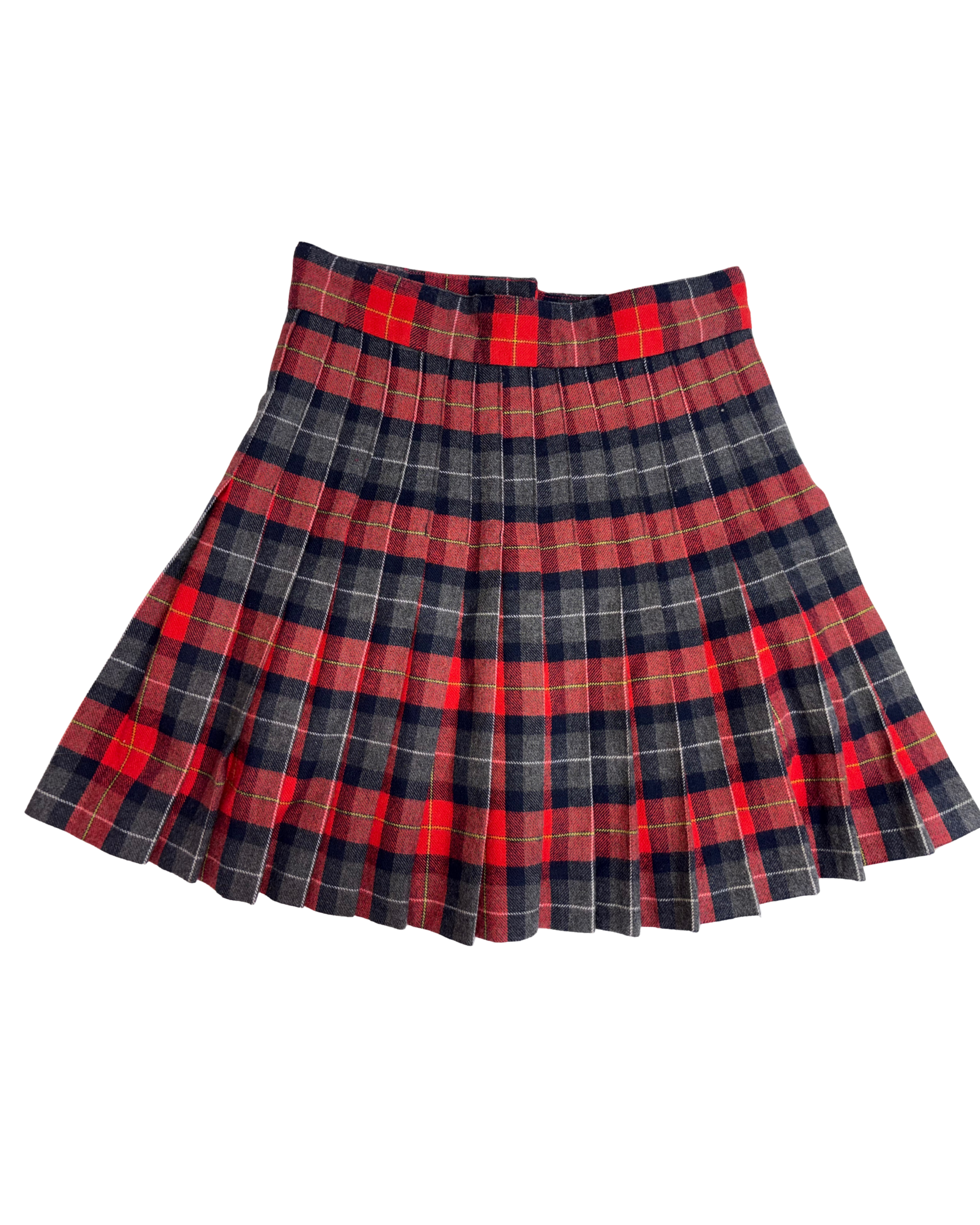 Tartan miniskirt rosie cu gri