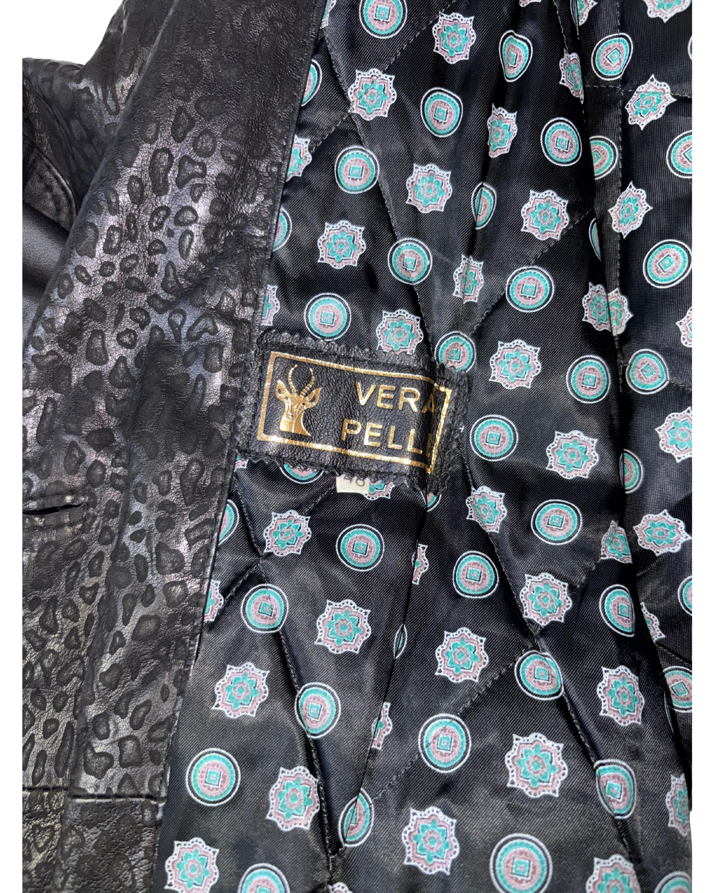 Geaca de piele Bomber Leopard