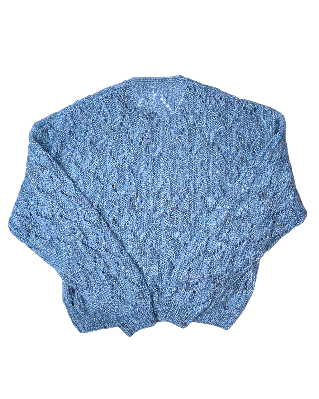 Pulover din Mohair albastru cu Butoni