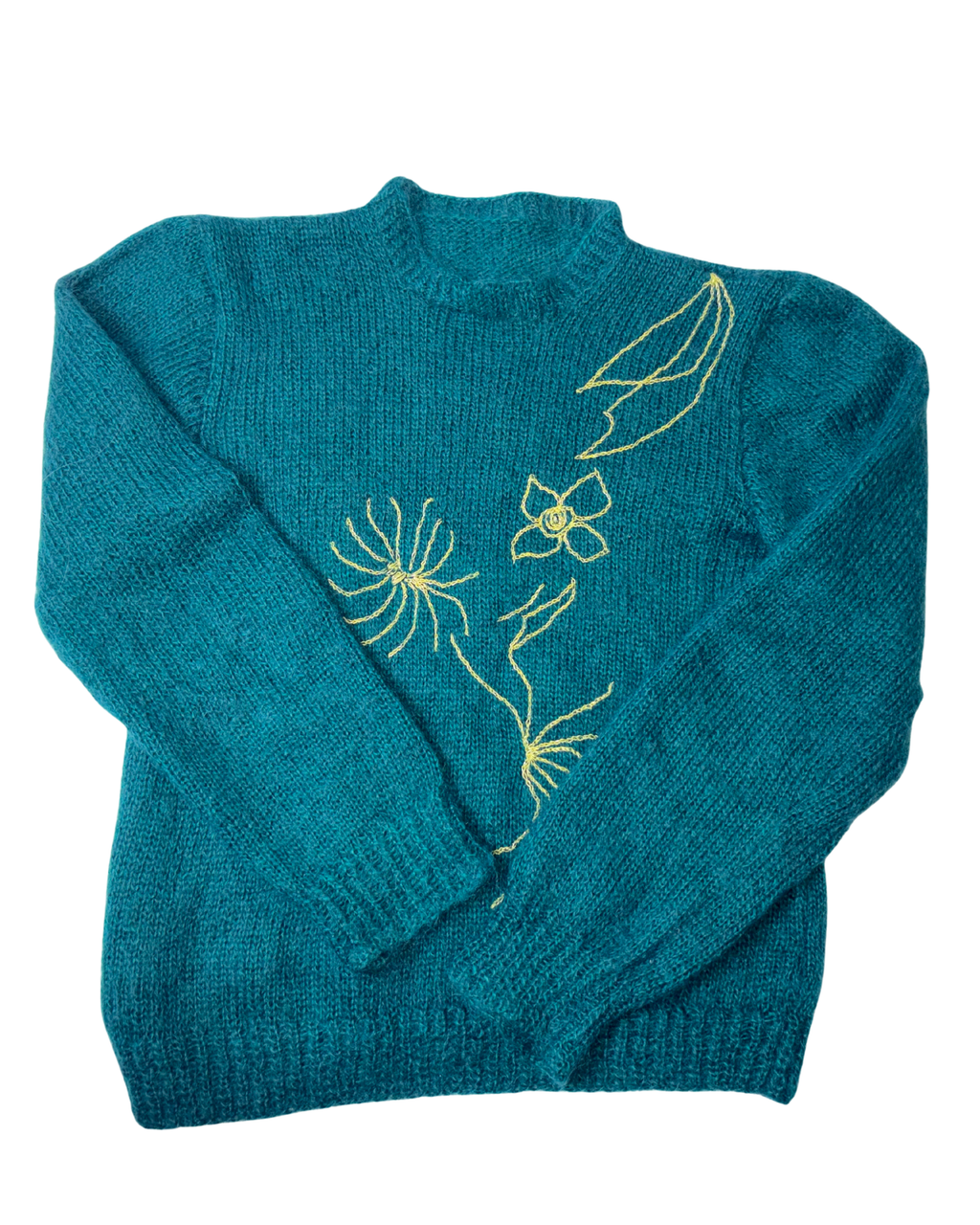 Pulover din Mohair cu broderie aurie